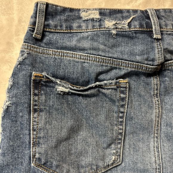 Zara Womens Blue Jean Denim Trafaluc Pockets Distressed Mini Skirt Size Small 26 - Picture 12 of 15